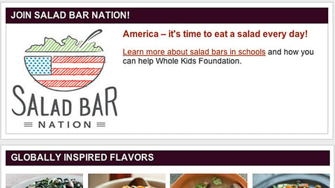 Whole Foods 'Salad Bar Nation' Email