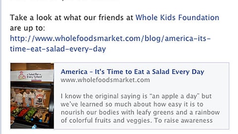 Whole Foods 'Salad Bar Nation' Facebook Update