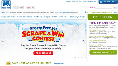 Food Lion 'Scrape & Win' Carousel Ad
