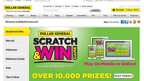 Dollar General 'Scratch & Win' Carousel Ad