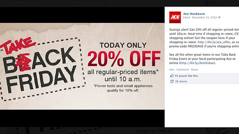 Ace 'Take Back Friday' Facebook Update