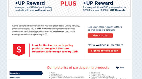 Rite Aid 'RA50' Home Page