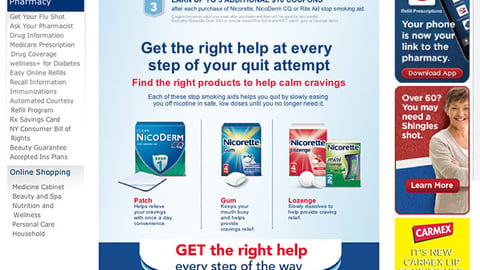 'Rite Aid for Quitting' Promotional Page