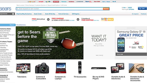 Sears 'Ultimate Football Experience' Landing Page