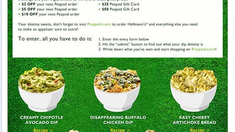 Peapod Hellmann's 'Big Game Showdown' Facebook Tab
