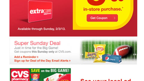 CVS 'Super Sunday Deal' Email Ad