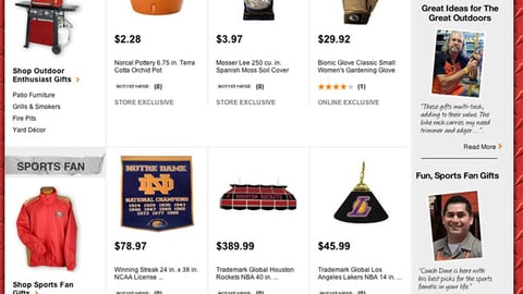 Home Depot Valentine's Day Gift Center Page