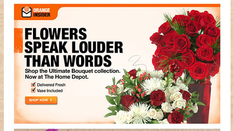 Home Depot Ultimate Bouquet Valentine's Day Email