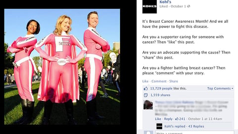 Kohl's 'Breast Cancer Awareness' Facebook Update