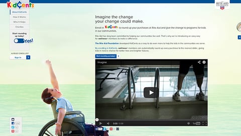 Rite Aid 'KidCents' Landing Page