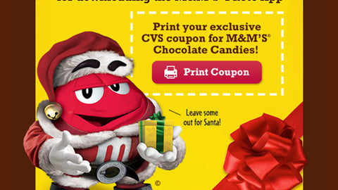 M&M's CVS Photo App Coupon Screen