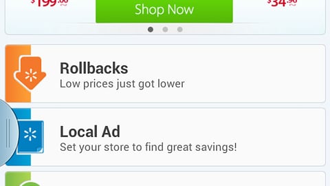 Walmart Mobile App 'Early Bird Online Specials' Carousel Ad