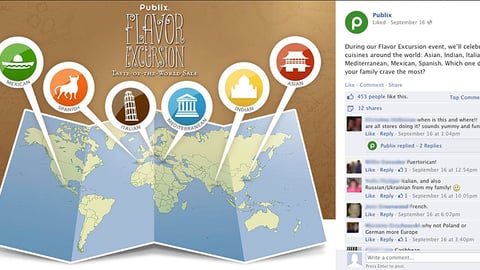 Publix 'Flavor Excursion' Facebook Update