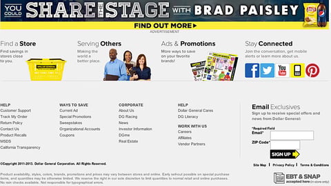 Dollar General PepsiCo 'Share the Stage' Display Ad