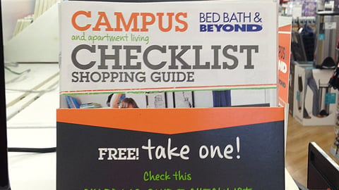 Bed Bath & Beyond 'Campus Checklist' Shelf Display