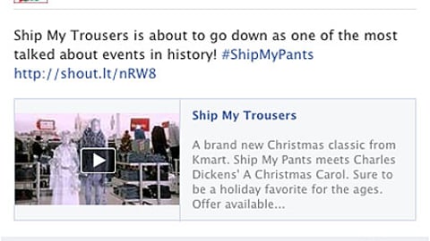 Kmart 'Ship My Trousers' Facebook Update