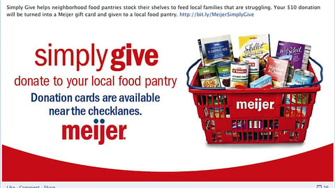 Meijer 'Simply Give' Facebook Update