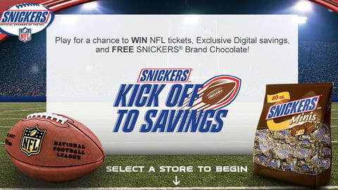 Snickers Kroger 'Kick Off to Savings' Home Page
