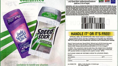 Speed Stick 'Satisfaction Guaranteed' FSI