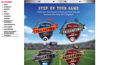 Winn-Dixie 'Step Up Your Game' Landing Page