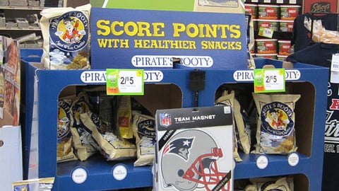 Pirate's Booty Football Pallet Display
