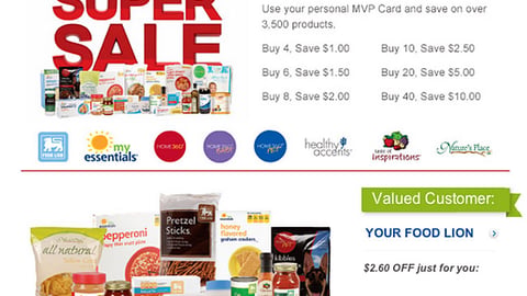 Food Lion 'Store Brand Super Sale' Email Ad