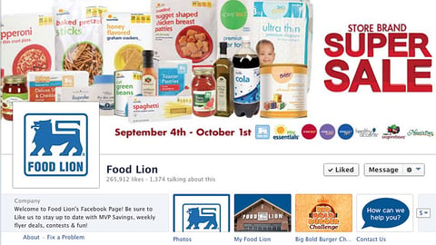Food Lion 'Store Brand Super Sale' Facebook Cover