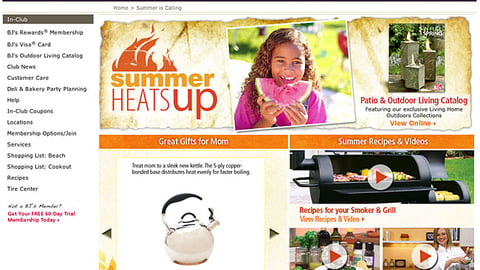 BJ's 'Summer Heats Up' Landing Page