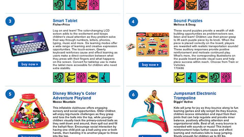 Toys "R" Us 'Ten Toys' Landing Page
