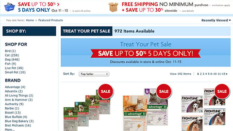 PetSmart 'Treat Your Pet' Product Page