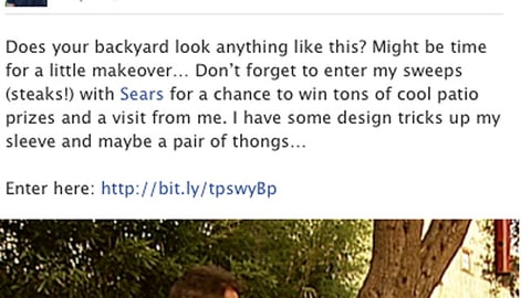 Ty Pennington 'Backyard Makeover' Facebook Updates