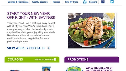 Food Lion 'Ultimate Tailgate' Email