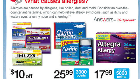 Walgreens Multi-Brand 'Allergies' Feature