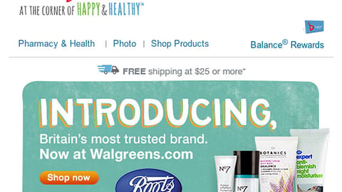 Walgreens Boots 'Now at' Email