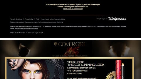 CoverGirl Walgreens 'Catching Fire' Home Page