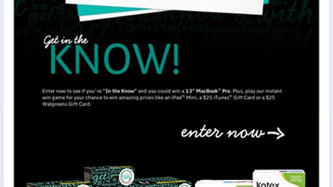 Walgreens Kotex 'In the Know' Facebook Tab