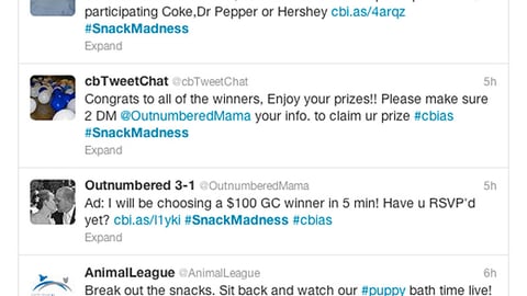 Walgreens '#SnackMadness' Twitter Party Posts
