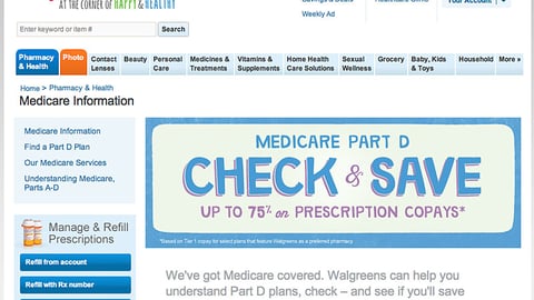 Walgreens 'Medicare Part D' Landing Page
