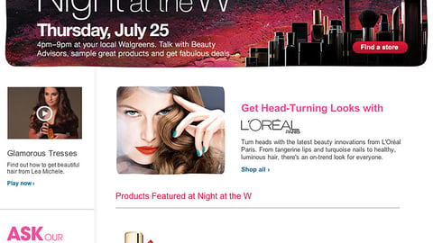 Walgreens L'Oreal 'Night at the W' Microsite
