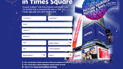 Nivea Walgreens 'Picture Yourself' Landing Page