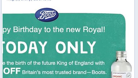 Walgreens Boots 'Royal Baby' Facebook Update