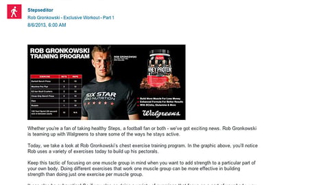 Walgreens Steps 'Rob Gronkowski' Landing Page