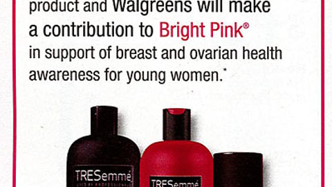 Walgreens Tresemme 'Bright Pink' Coupon Book Feature