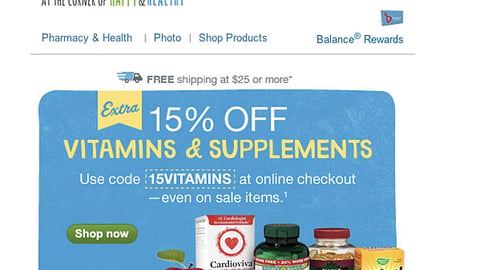 Walgreens 'Vitamins' Email