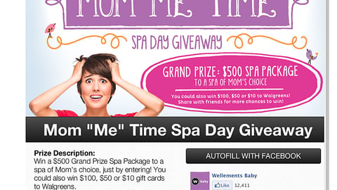 Wellements Walgreens Sweeps Entry Page