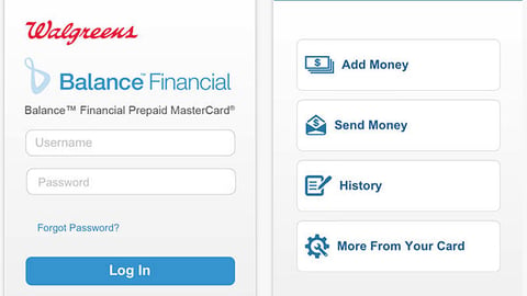 Walgreens 'Balance Financial' Mobile App Screens