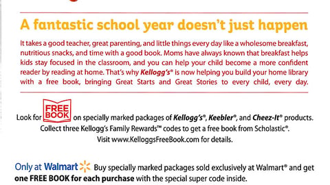 Walmart Kellogg 'Free Book' Take-One