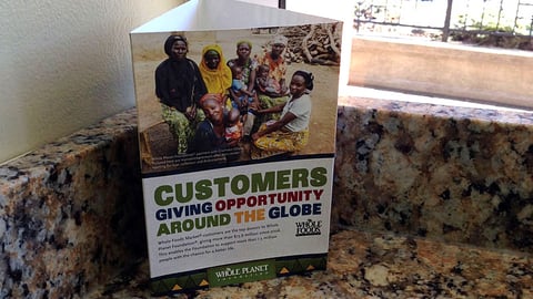 Whole Foods 'Giving Opportunity' Table Tent