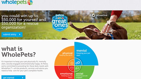 Petco 'WholePets' Landing Page