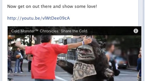 Zicam 'Cold Monster' Facebook Post